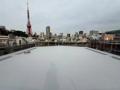 防水工事施工後：新しい防水層で仕上げた状態